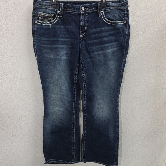 Vigoss Heritage Bootcut Bling Denim Jeans S20 L32 Plus - Picture 2 of 12